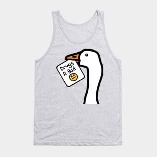 Portrait of a Goose with Stolen Anti Drugs Message Tank Top